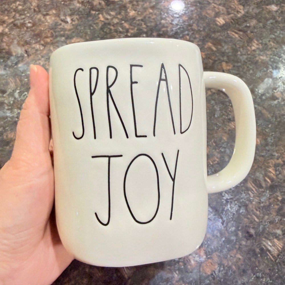 Rae Dunn Spread Joy Coffee Mug Artisan Collection by Magenta Ivory Ceramic Cup